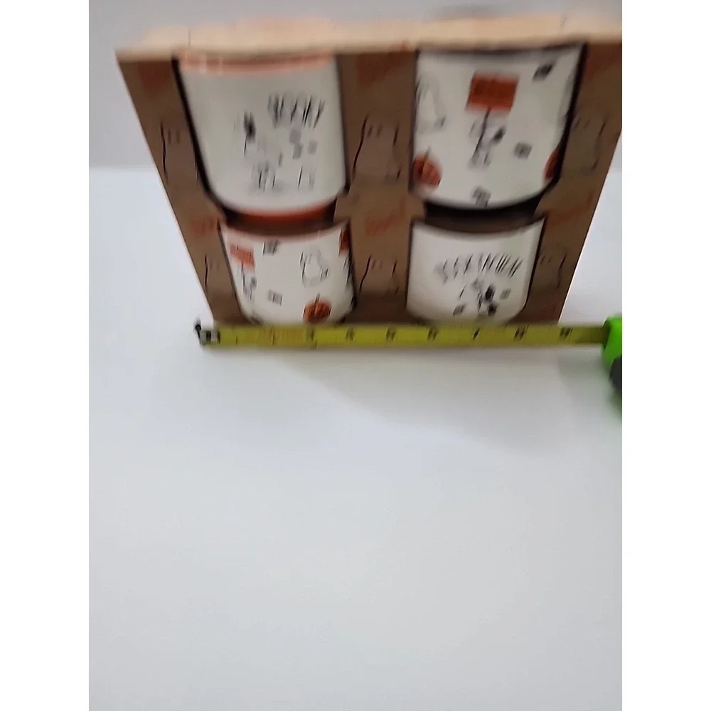 4x Snoopy Halloween Rae Dunn 8oz PEANUTS Spooktacular Ceramic Ramekin Set NEW